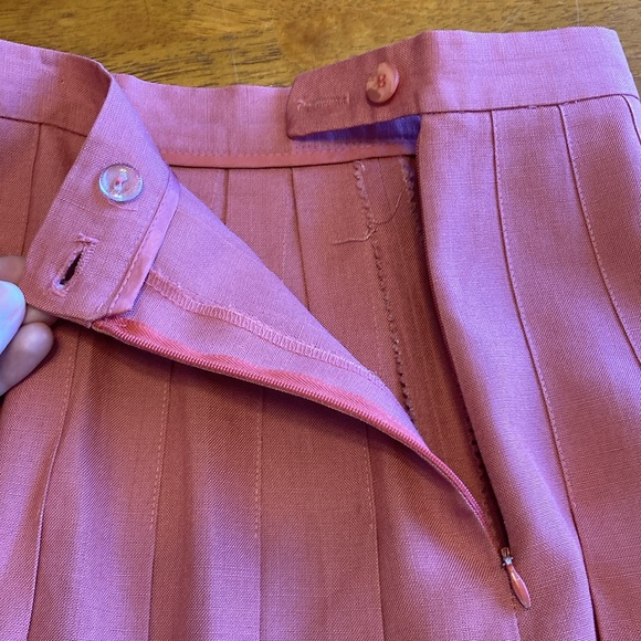 Talbot's Petites Womens Size 8P Pink Mini Tennis Skirt Pleated Prep Linen Blend - Picture 7 of 9